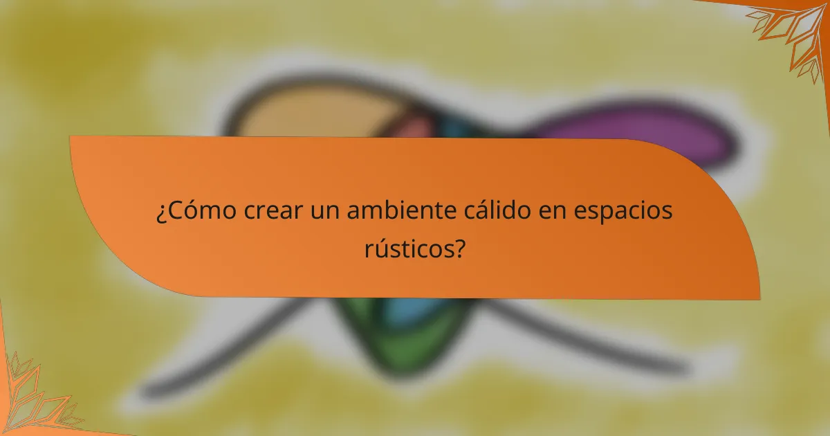 ¿Cómo crear un ambiente cálido en espacios rústicos?