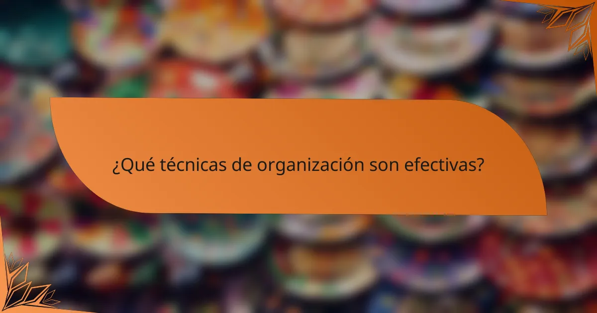 ¿Qué técnicas de organización son efectivas?